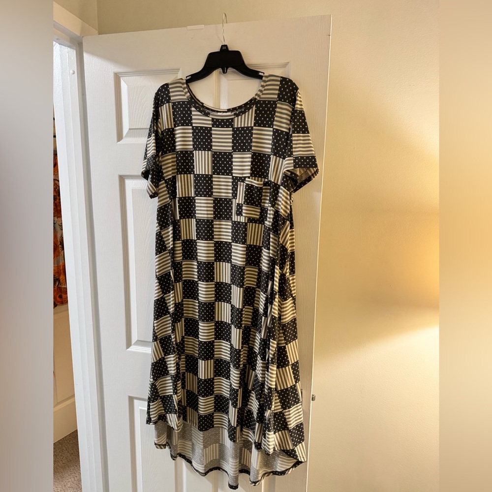 LuLaRoe Black and White Americana High Low Sundress